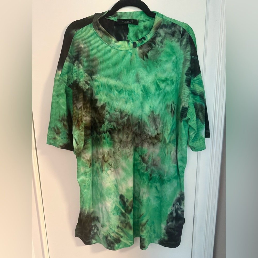 Dressed in LaLa green tie dye ribbed play suit / pants and top/ (green)